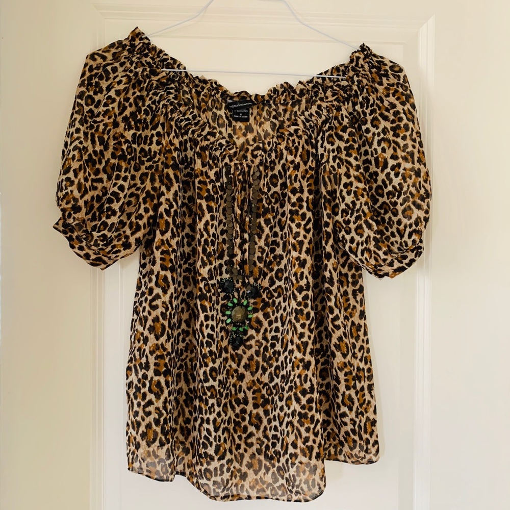 Animal Print Off-the-Shoulder Top